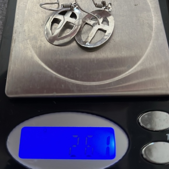 Artisan Sterling Cross Earrings. - Picture 5 of 5